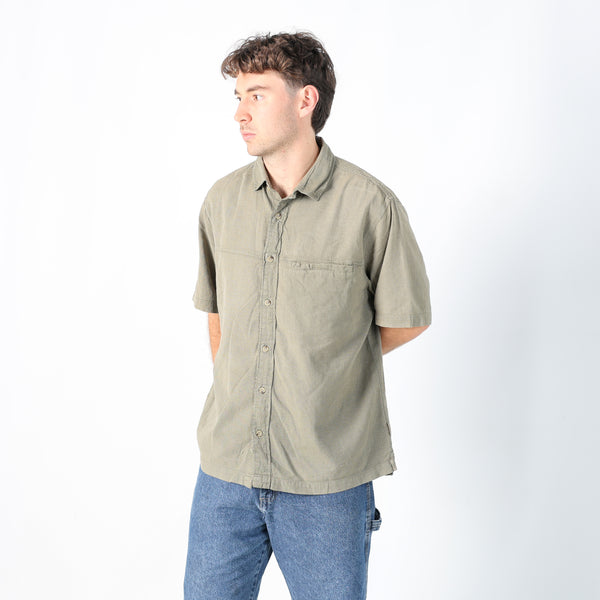 Dark Green 90s Woolrich Short Sleeve Shirt (XL)